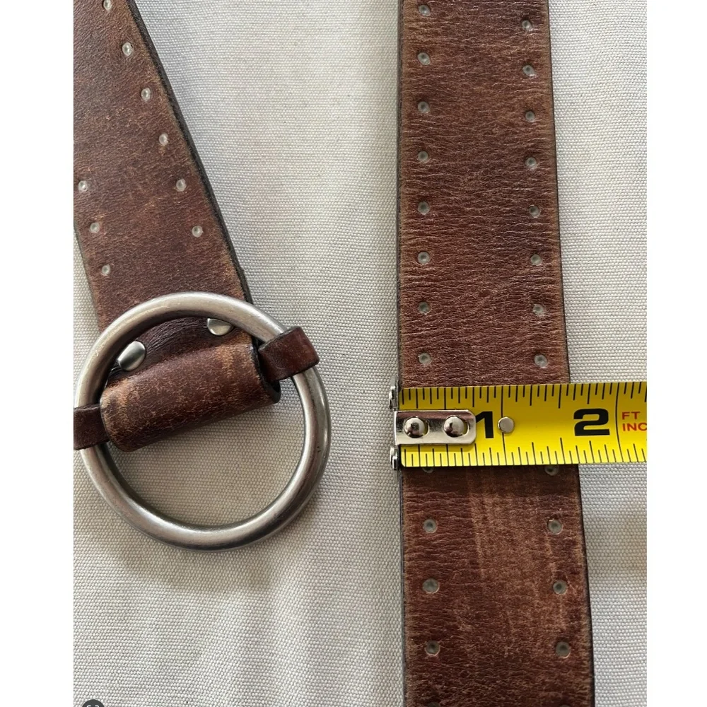 Vintage J. Crew British Leather Belt O-Ring Buckle Made in England - M - Picture 8 of 8